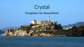  Presentation with island - Amazing PPT theme having alcatraz island backdrop and a light gray colored foreground