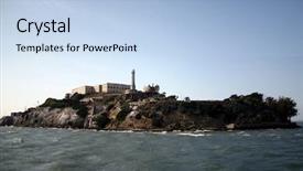  Presentation with san francisco - Presentation theme having alcatraz prison a view background and a light blue colored foreground