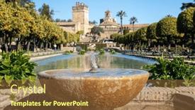  Presentation with cordoba - Presentation design having alcazaba-in-cordoba-in-spain background and a tawny brown colored foreground