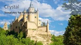  Presentation with spain - Slide set consisting of alcazar-of-segovia-castilla-leon background and a  colored foreground