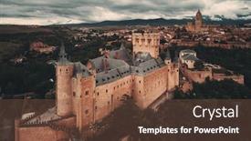  Presentation with spain - Colorful PPT theme enhanced with alcazar-of-segovia backdrop and a tawny brown colored foreground