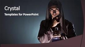  Presentation with animal testing scientist doing experiment - Slides having alchemist doing experiments in alchemy background and a dark gray colored foreground