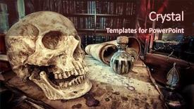  Presentation with fairy tale - Audience pleasing theme consisting of alchemist laboratory halloween fairy-tale backdrop and a wine colored foreground