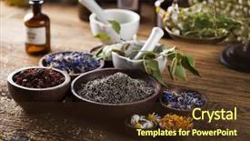  Presentation with herbal medicine - Cool new presentation theme with alchemy - herbal medicine on wooden desk backdrop and a  colored foreground
