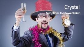  Presentation with magician - Cool new slides with alchocol - magician in the business suit backdrop and a  colored foreground