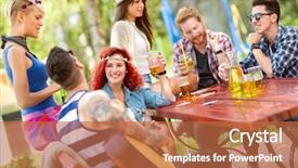  Presentation with sunny winter day the snow - Colorful slide deck enhanced with alchocol youngsters - guys and lassies spend sunny backdrop and a coral colored foreground