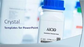  Presentation with laboratory chemical white - Presentation theme enhanced with alclo-aluminium-chloride-oxide-cas background and a sky blue colored foreground