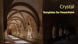  Presentation with gothic architecture - PPT layouts featuring alcobaca-portugal-july-17-2017 background and a wine colored foreground