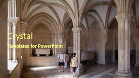  Presentation with religious - Audience pleasing presentation consisting of alcobaca-portugal-july-17-2017 backdrop and a tawny brown colored foreground