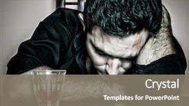  Presentation with alcoholism - Audience pleasing PPT theme consisting of alcohol - alcoholism grunge bleached portrait backdrop and a gray colored foreground
