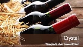  Presentation with straw - Slide set having alcohol - box with straw and wine background and a tawny brown colored foreground
