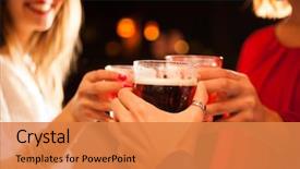  Presentation with pub - Amazing PPT theme having purity - city tulips on a lawn backdrop and a tawny brown colored foreground