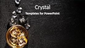  Presentation with whiskey - PPT layouts enhanced with alcohol - glass of whiskey with ice background and a dark gray colored foreground