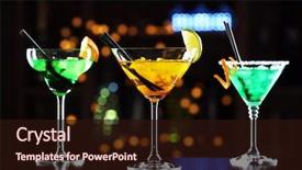  Presentation with glasses - Presentation theme consisting of alcohol - glasses of cocktails on bar background and a wine colored foreground