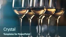 Presentation with alcohol - Beautiful presentation theme featuring alcohol - glasses with white wine backdrop and a ocean colored foreground