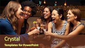  Presentation with night - Presentation featuring alcohol - group of female friends enjoying background and a tawny brown colored foreground