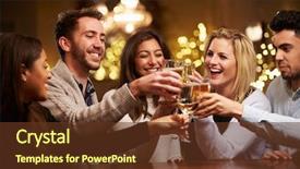  Presentation with friends - Audience pleasing theme consisting of alcohol - group of friends enjoying evening backdrop and a tawny brown colored foreground