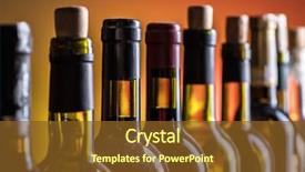  Presentation with bottles - PPT theme featuring alcohol - line of wine bottles close-up background and a tawny brown colored foreground