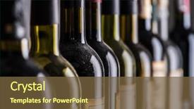  Presentation with bottles - PPT layouts consisting of alcohol - line of wine bottles close-up background and a tawny brown colored foreground