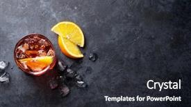  Presentation with alcohol - Slide deck enhanced with alcohol - negroni cocktail on dark stone background and a dark gray colored foreground