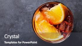  Presentation with cocktail - Amazing slide deck having alcohol - negroni cocktail on dark stone backdrop and a dark gray colored foreground