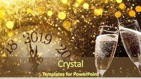  Presentation with new year 2019 - Cool new PPT theme with alcohol - new year's eve 2019 celebration backdrop and a tawny brown colored foreground