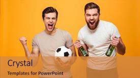  Presentation with two men on a judo - PPT theme with alcohol - portrait of a two happy background and a gold colored foreground