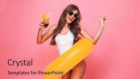  Presentation with cocktail - Presentation design having alcohol - portrait of an excited young background and a coral colored foreground