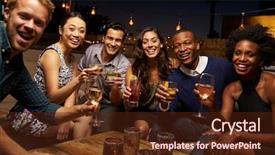  Presentation with guys night out - Presentation theme consisting of alcohol - portrait of friends enjoying night background and a tawny brown colored foreground