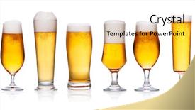  Presentation with beer - PPT layouts enhanced with alcohol - set of beer glasses isolated background and a yellow colored foreground