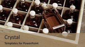  Presentation with spirits - PPT theme consisting of alcohol - special spirits in a wooden background and a coral colored foreground