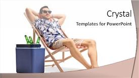  Presentation with next - Amazing PPT theme having alcohol - tourist relaxing in a deck backdrop and a white colored foreground