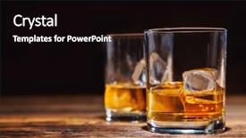  Presentation with alcohol - PPT layouts featuring alcohol - two glasses of whiskey background and a black colored foreground