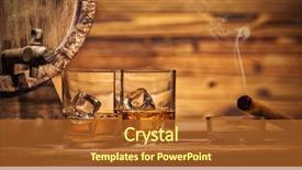  Presentation with alcohol - Colorful theme enhanced with alcohol - two glasses of whiskey backdrop and a red colored foreground