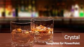  Presentation with whiskey - PPT theme consisting of alcohol - whiskey drinks on wood background and a tawny brown colored foreground