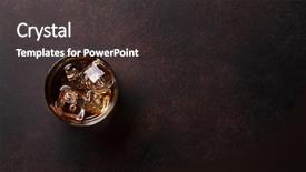  Presentation with whiskey - PPT theme with alcohol - whiskey with ice top view background and a dark gray colored foreground