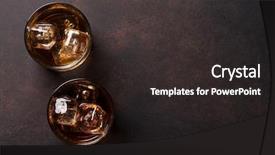  Presentation with alcohol - PPT theme with alcohol - whiskey with ice top view background and a dark gray colored foreground