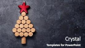  Presentation with christmas tree - Amazing slides having alcohol - wine corks shaped christmas tree backdrop and a wine colored foreground