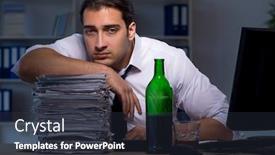  Presentation with late - Amazing presentation design having alcohol-addicted-businessman-working-late backdrop and a tawny brown colored foreground