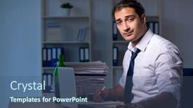  Presentation with alcohol - Theme consisting of alcohol-addicted-businessman-working-late background and a ocean colored foreground