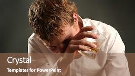 Presentation with alcohol addiction - PPT theme having alcohol addiction - attractive young guy drinking whiskey background and a tawny brown colored foreground