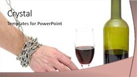  Presentation with alcoholism - Slides enhanced with alcohol addiction - chained hand reaches background and a white colored foreground