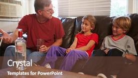  Presentation with alcohol addiction - PPT layouts enhanced with alcohol addiction - father sits on sofa background and a tawny brown colored foreground