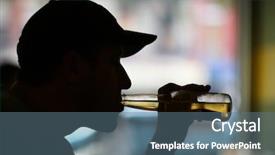  Presentation with alcohol addiction - Presentation theme consisting of alcohol addiction - silhouette of a man drinking background and a ocean colored foreground