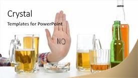  Presentation with alcoholism - Presentation theme consisting of alcohol addiction - woman suffering from alcoholism background and a white colored foreground