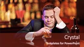  Presentation with alcohol addiction - Presentation featuring alcohol addiction - young drunk man drinking whiskey background and a tawny brown colored foreground