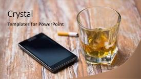  Presentation with alcohol addiction - Audience pleasing presentation theme consisting of alcohol addiction and alcoholism concept backdrop and a soft green colored foreground