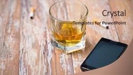  Presentation with alcohol addiction - Beautiful presentation design featuring alcohol addiction and alcoholism concept backdrop and a lemonade colored foreground