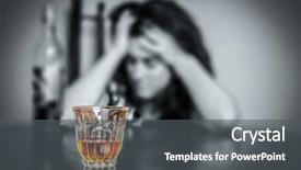  Presentation with alcohol addiction - PPT theme with health wellbeing wellness vitality healthcare background and a dark gray colored foreground.