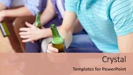  Presentation with alcohol - Cool new slides with alcohol and people concept - men backdrop and a coral colored foreground